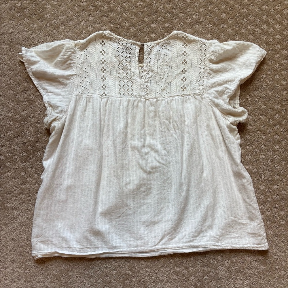 Ella Moss White Eyelet Boho Brianne Blouse - Picture 3 of 11